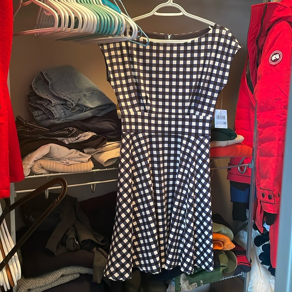 NWT Kate Spade Gingham Poplin Dress Blazer Blue 2022 Size XS